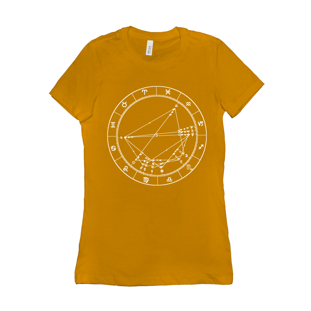 Birth Chart Women's Fitted T + Custom Astrology Book - Birthday Predictions Solar Return Report | Astrological birth chart analysis, cosmic clothing & home goods!