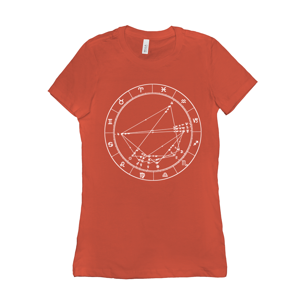 Birth Chart Women's Fitted T + Custom Astrology Book - Birthday Predictions Solar Return Report | Astrological birth chart analysis, cosmic clothing & home goods!