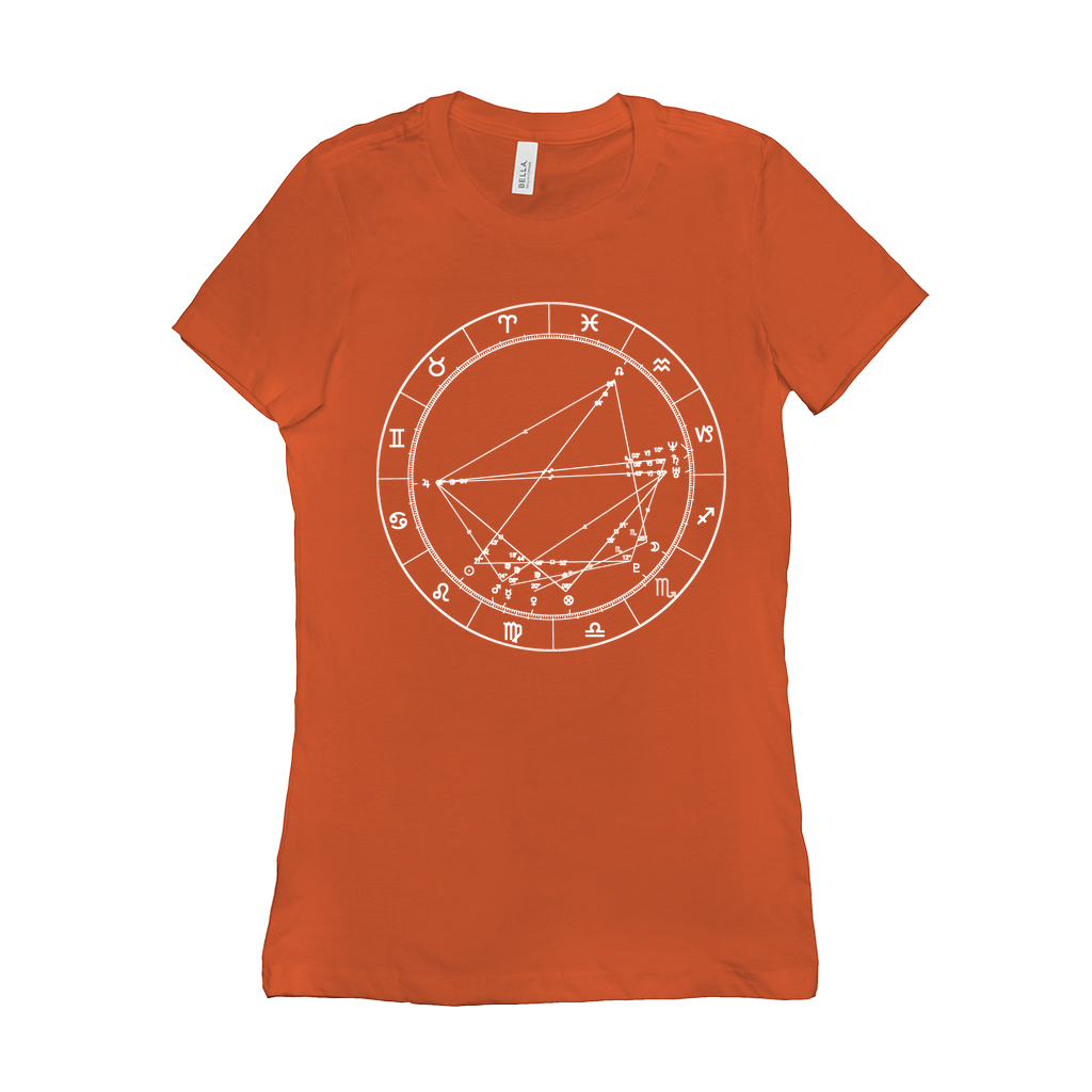 Birth Chart Women's Fitted T + Custom Astrology Book - Birthday Predictions Solar Return Report | Astrological birth chart analysis, cosmic clothing & home goods!