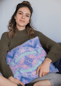 Birth Chart Throw Pillows in Cloud Nine + Custom Astrology Book - Birthday Predictions Solar Return Report | Astrological birth chart analysis, cosmic clothing & home goods!