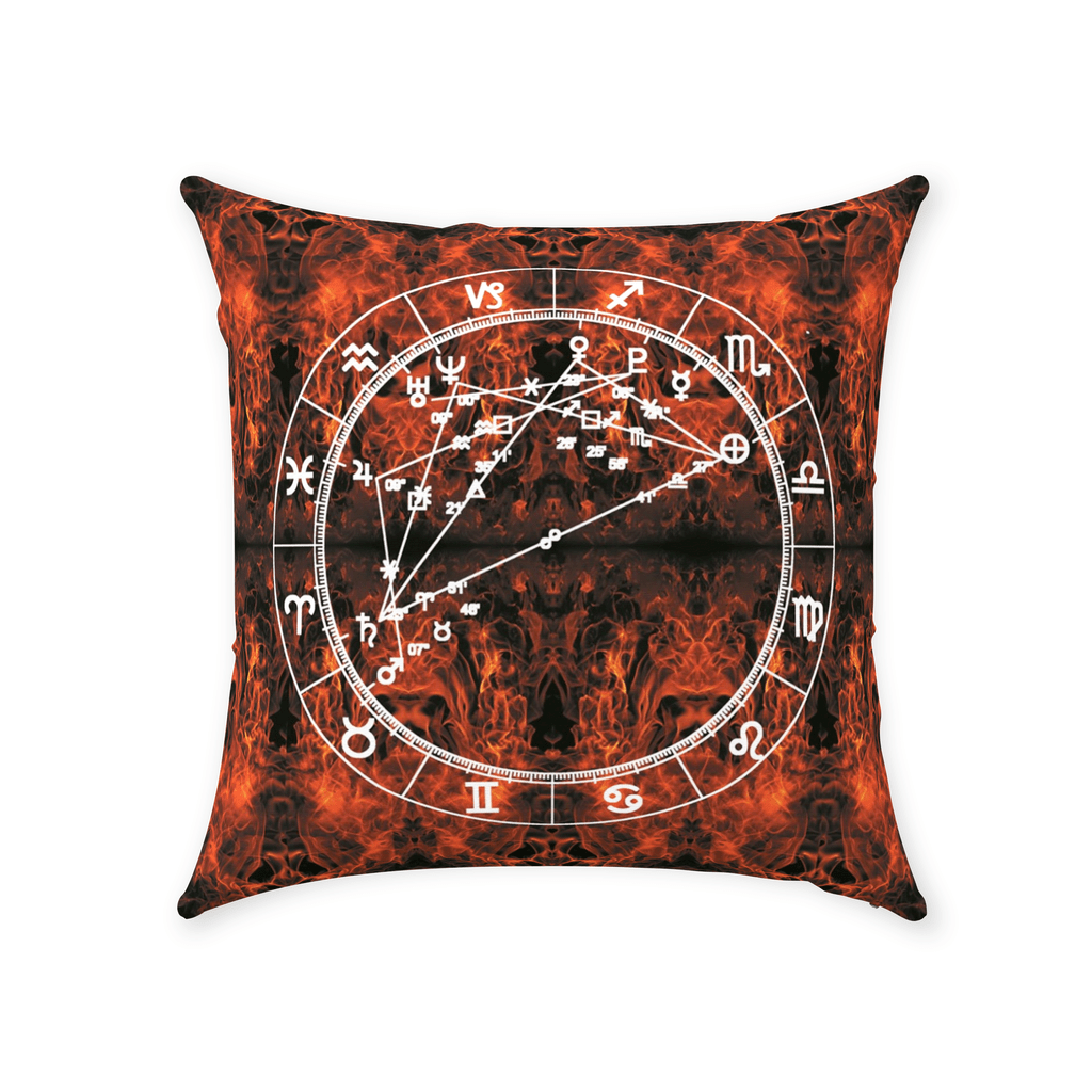 Birth Chart Throw Pillows in Mars Mood + Custom Astrology Book - Birthday Predictions Solar Return Report | Astrological birth chart analysis, cosmic clothing & home goods!