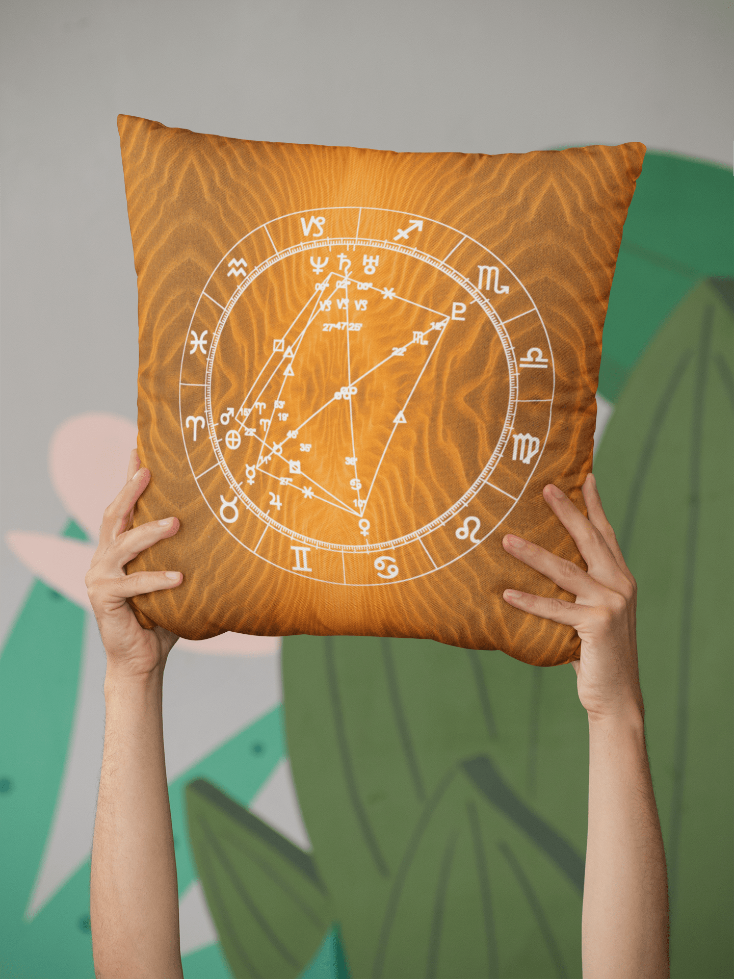 Birth Chart Throw Pillows in Open Sesame + Custom Astrology Book - Birthday Predictions Solar Return Report | Astrological birth chart analysis, cosmic clothing & home goods!