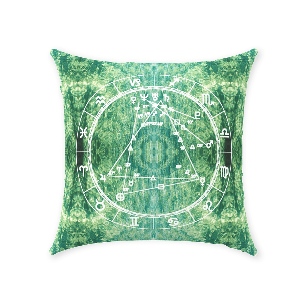Birth Chart Throw Pillows in sLIQUID + Custom Astrology Book - Birthday Predictions Solar Return Report | Astrological birth chart analysis, cosmic clothing & home goods!