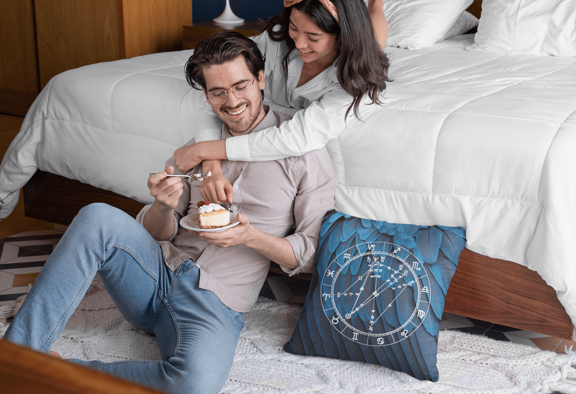Birth Chart Throw Pillows in Venus Vibes + Custom Astrology Book - Birthday Predictions Solar Return Report | Astrological birth chart analysis, cosmic clothing & home goods!