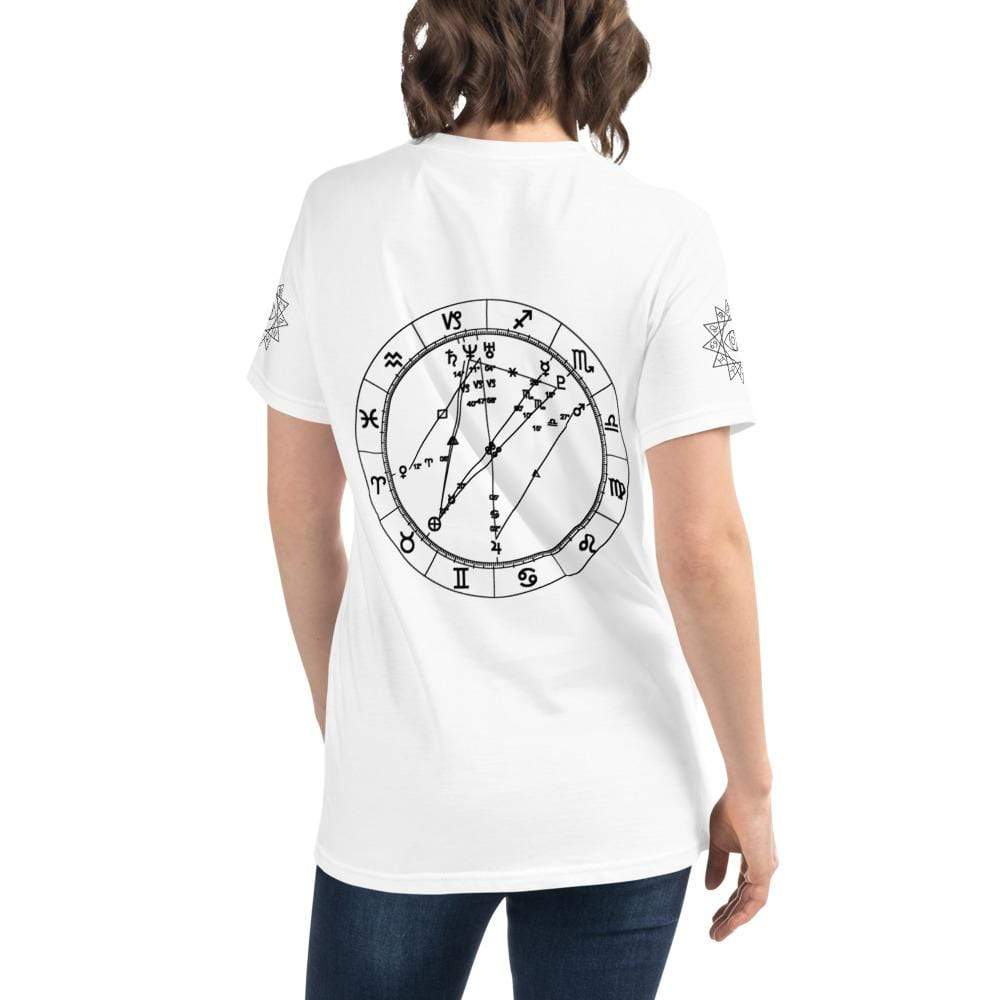 Birth Chart ORGANIC T in White + Custom Astrology Book - Birthday Predictions Solar Return Report | Astrological birth chart analysis, cosmic clothing & home goods!