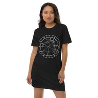 Birth Chart ORGANIC Cotton T-Shirt Dress + Custom Astrology Book - Birthday Predictions Solar Return Report | Astrological birth chart analysis, cosmic clothing & home goods!
