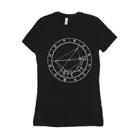 Birth Chart Women's Fitted T + Custom Astrology Book - Birthday Predictions Solar Return Report | Astrological birth chart analysis, cosmic clothing & home goods!