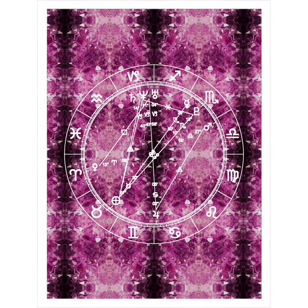 Star Chart Sherpa Blanket in Amethyst Dreams + Custom Astrology Book - Birthday Predictions Solar Return Report | Astrological birth chart analysis, cosmic clothing & home goods!