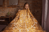Star Chart Sherpa Blanket in Citrine Dreams + Custom Astrology Book - Birthday Predictions Solar Return Report | Astrological birth chart analysis, cosmic clothing & home goods!