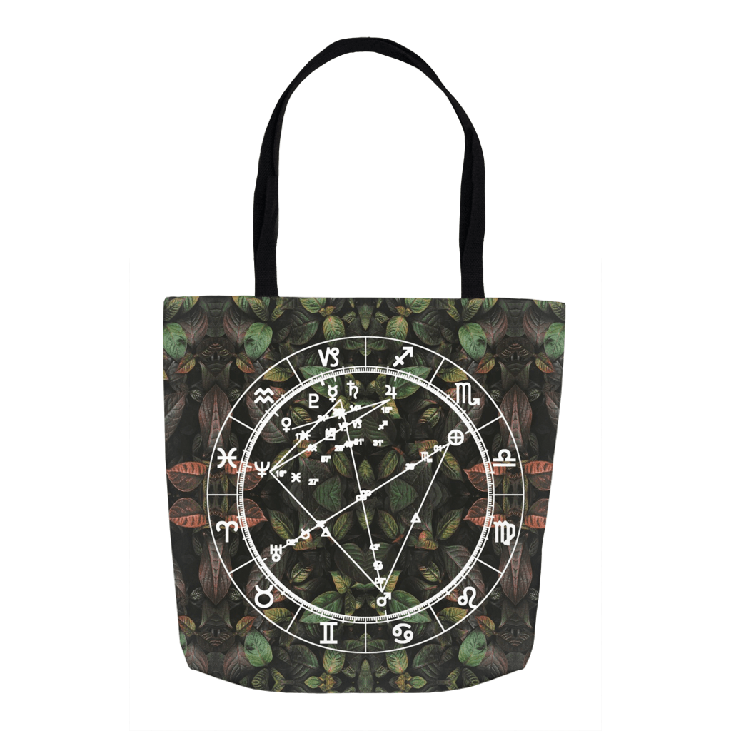 Star Chart Tote Bag in Botanical Bae + Custom Astrology Book - Birthday Predictions Solar Return Report | Astrological birth chart analysis, cosmic clothing & home goods!