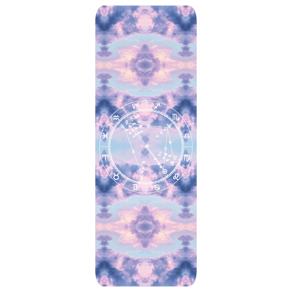 Birth Chart Yoga Mat in Cloud Nine + Custom Astrology Book - Birthday Predictions Solar Return Report | Astrological birth chart analysis, cosmic clothing & home goods!