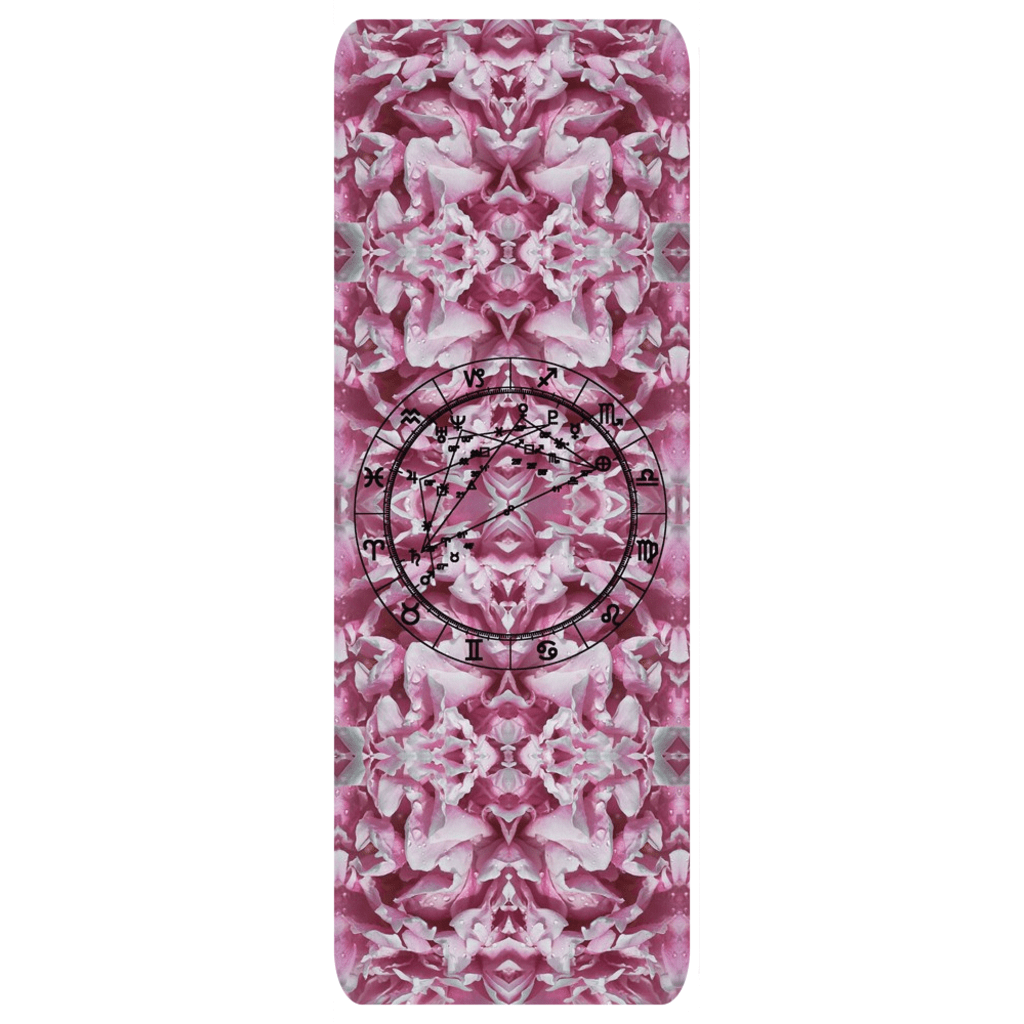 Birth Chart Yoga Mat in Flower Power + Custom Astrology Book - Birthday Predictions Solar Return Report | Astrological birth chart analysis, cosmic clothing & home goods!
