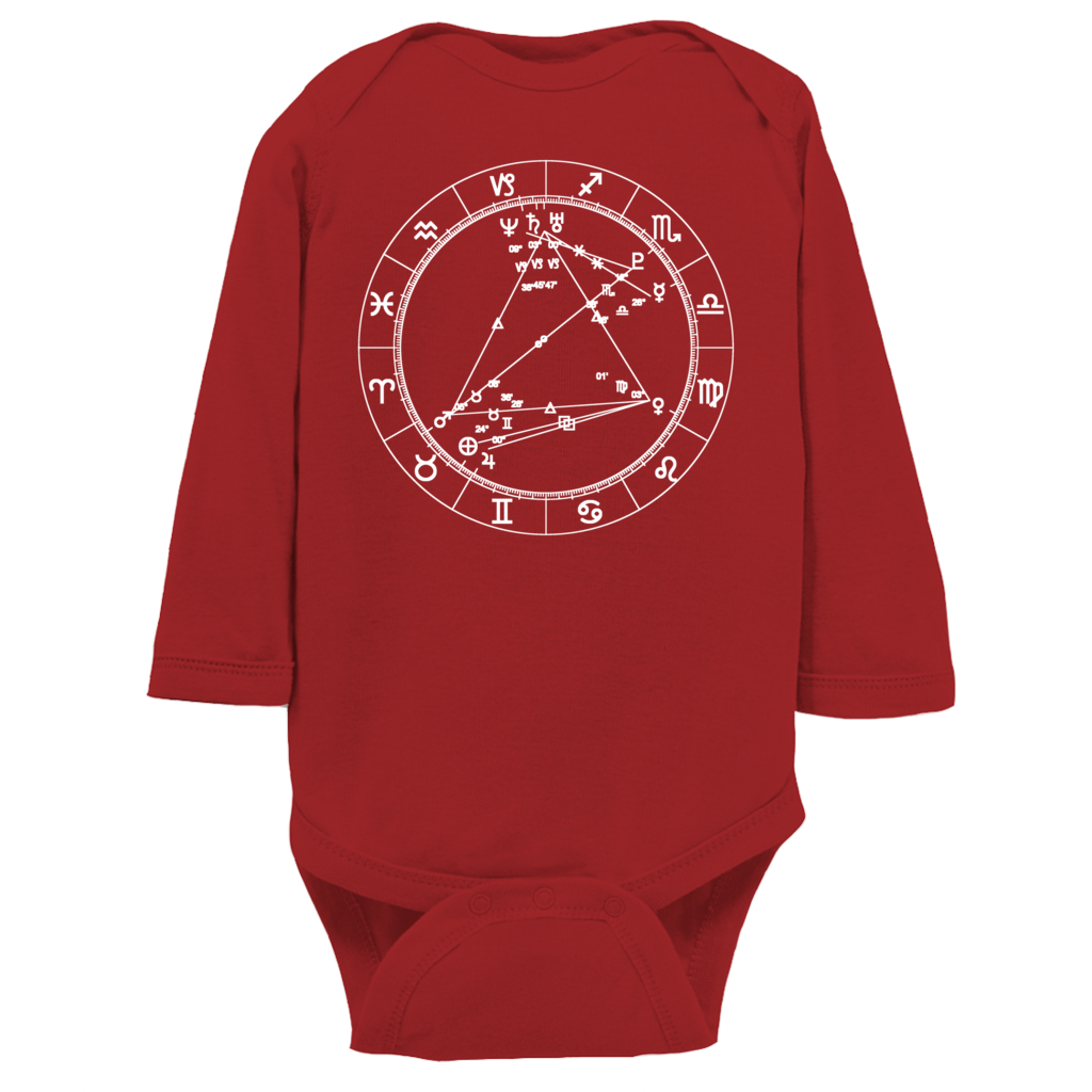 Star Seed Long Sleeve Infant Baby Onesie + Custom Astrology Book - Birthday Predictions Solar Return Report | Astrological birth chart analysis, cosmic clothing & home goods!