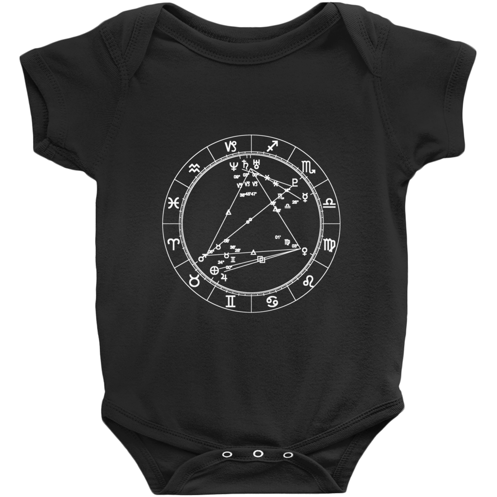 Star Seed Short Sleeve Infant Baby Onesie + Custom Astrology Book - Birthday Predictions Solar Return Report | Astrological birth chart analysis, cosmic clothing & home goods!