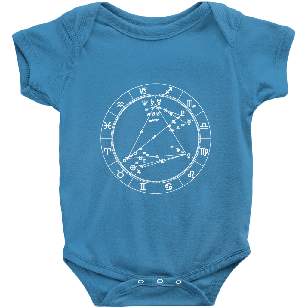 Star Seed Short Sleeve Infant Baby Onesie + Custom Astrology Book - Birthday Predictions Solar Return Report | Astrological birth chart analysis, cosmic clothing & home goods!