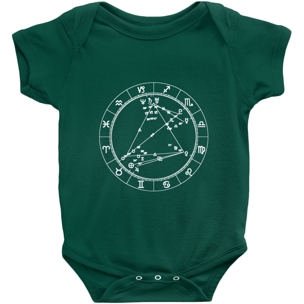 Star Seed Short Sleeve Infant Baby Onesie + Custom Astrology Book - Birthday Predictions Solar Return Report | Astrological birth chart analysis, cosmic clothing & home goods!