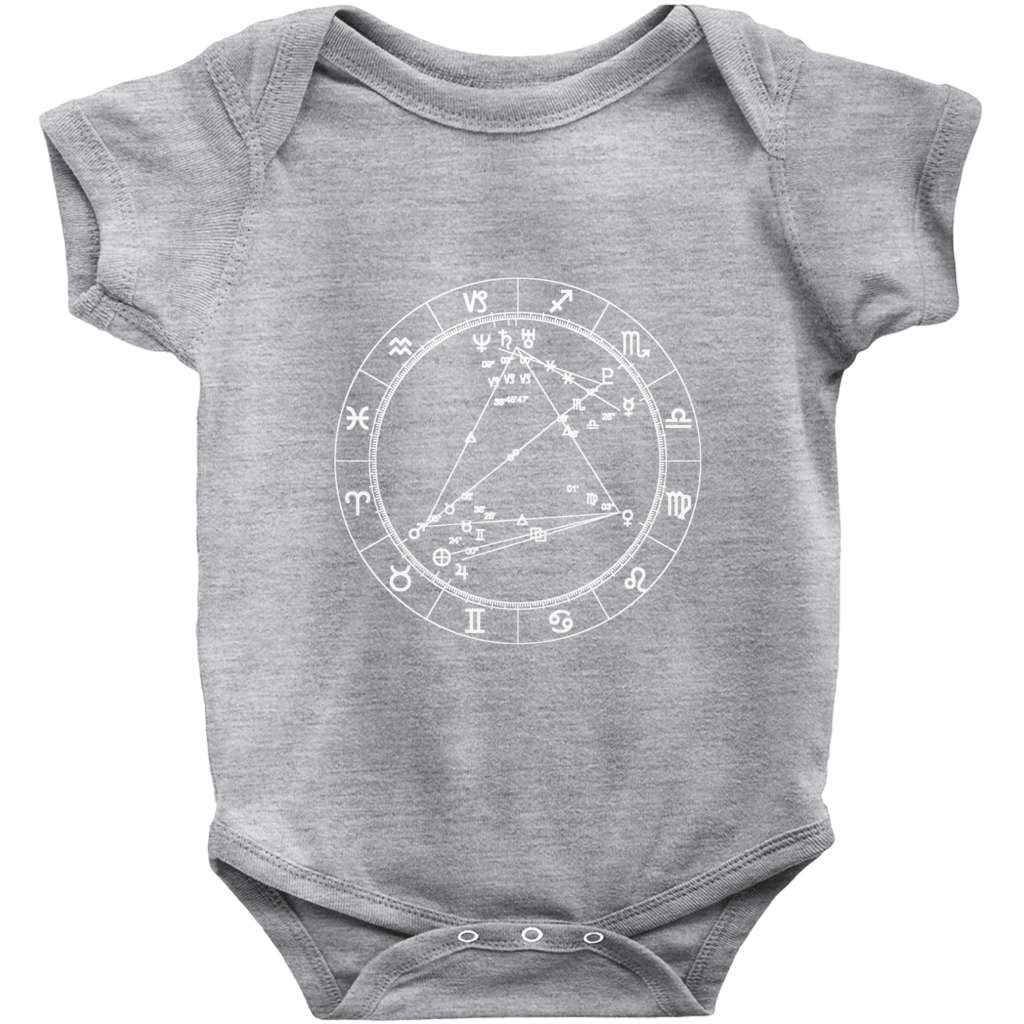 Star Seed Short Sleeve Infant Baby Onesie + Custom Astrology Book - Birthday Predictions Solar Return Report | Astrological birth chart analysis, cosmic clothing & home goods!