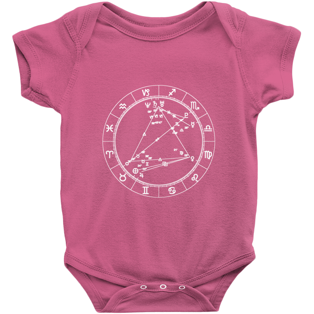 Star Seed Short Sleeve Infant Baby Onesie + Custom Astrology Book - Birthday Predictions Solar Return Report | Astrological birth chart analysis, cosmic clothing & home goods!