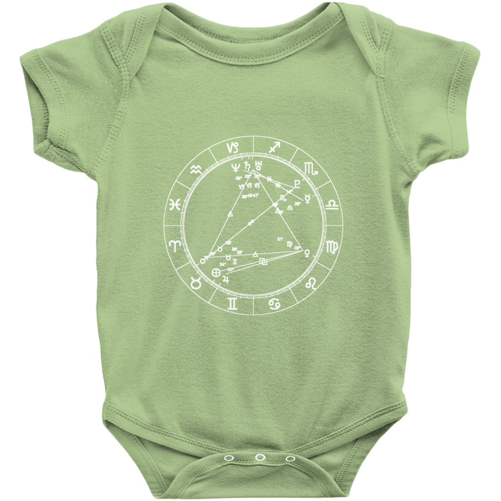Star Seed Short Sleeve Infant Baby Onesie + Custom Astrology Book - Birthday Predictions Solar Return Report | Astrological birth chart analysis, cosmic clothing & home goods!