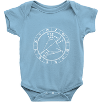 Star Seed Short Sleeve Infant Baby Onesie + Custom Astrology Book - Birthday Predictions Solar Return Report | Astrological birth chart analysis, cosmic clothing & home goods!