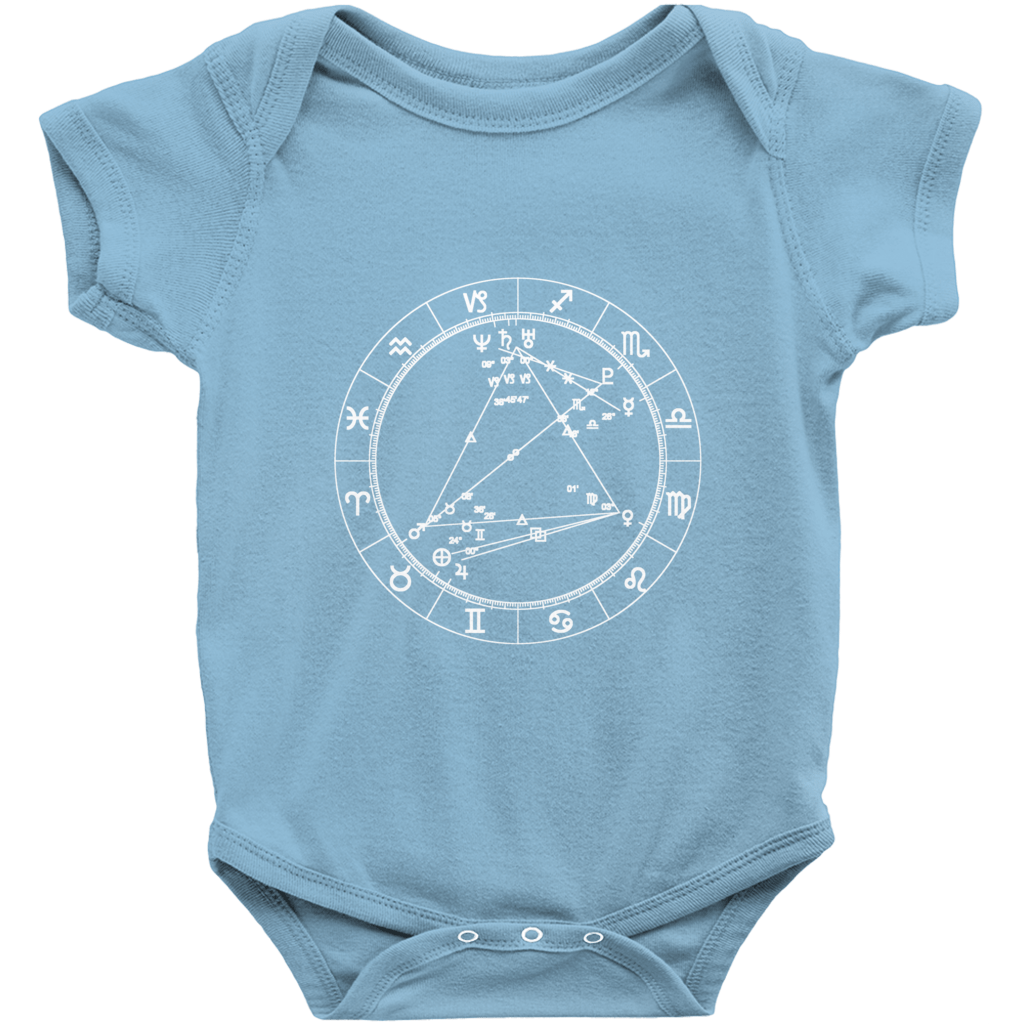 Star Seed Short Sleeve Infant Baby Onesie + Custom Astrology Book - Birthday Predictions Solar Return Report | Astrological birth chart analysis, cosmic clothing & home goods!