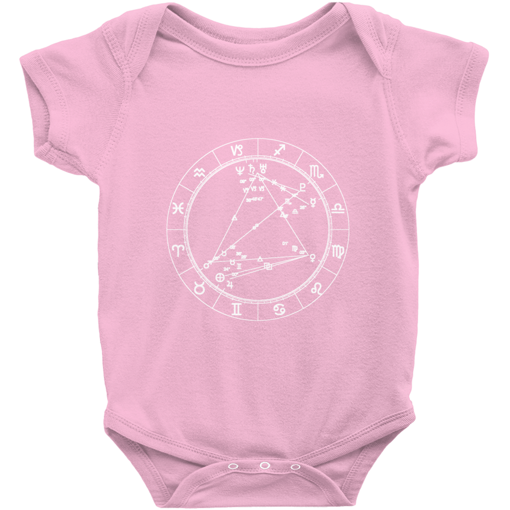 Star Seed Short Sleeve Infant Baby Onesie + Custom Astrology Book - Birthday Predictions Solar Return Report | Astrological birth chart analysis, cosmic clothing & home goods!