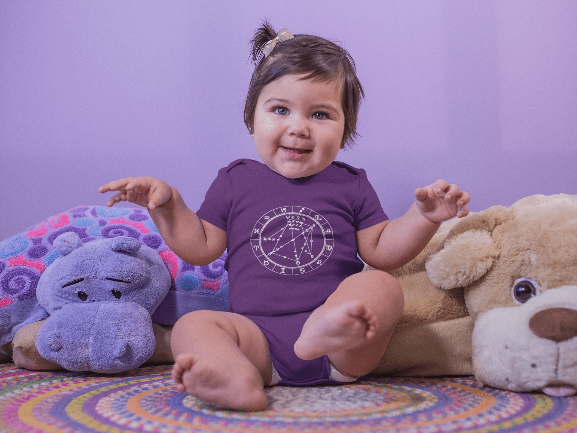 Star Seed Short Sleeve Infant Baby Onesie + Custom Astrology Book - Birthday Predictions Solar Return Report | Astrological birth chart analysis, cosmic clothing & home goods!