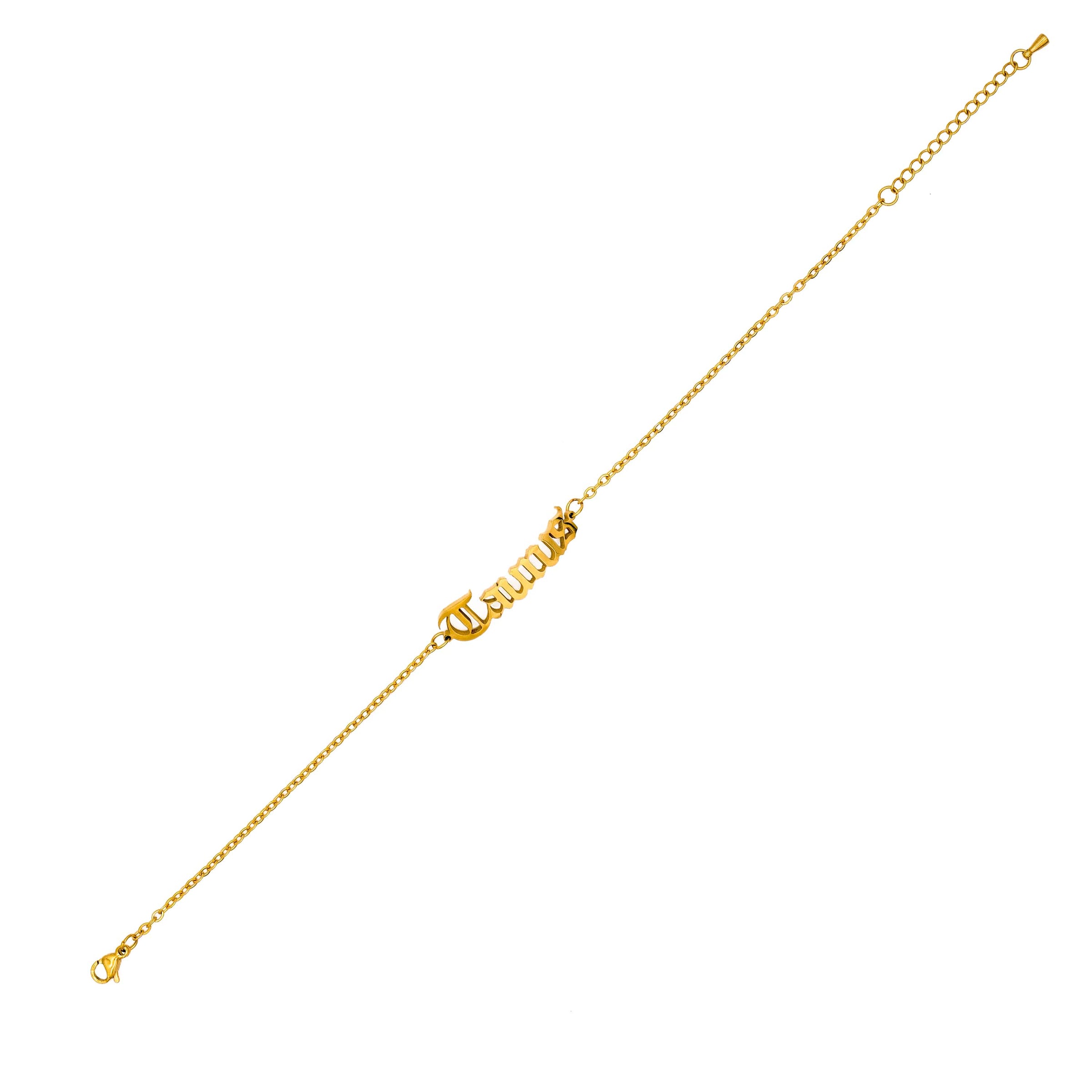 Starborn Patterns 18k Gold Plated Stainless Steel Zodiac Sign Astrology Ankle Bracelet Anklets with Taurus Old English Font Charm