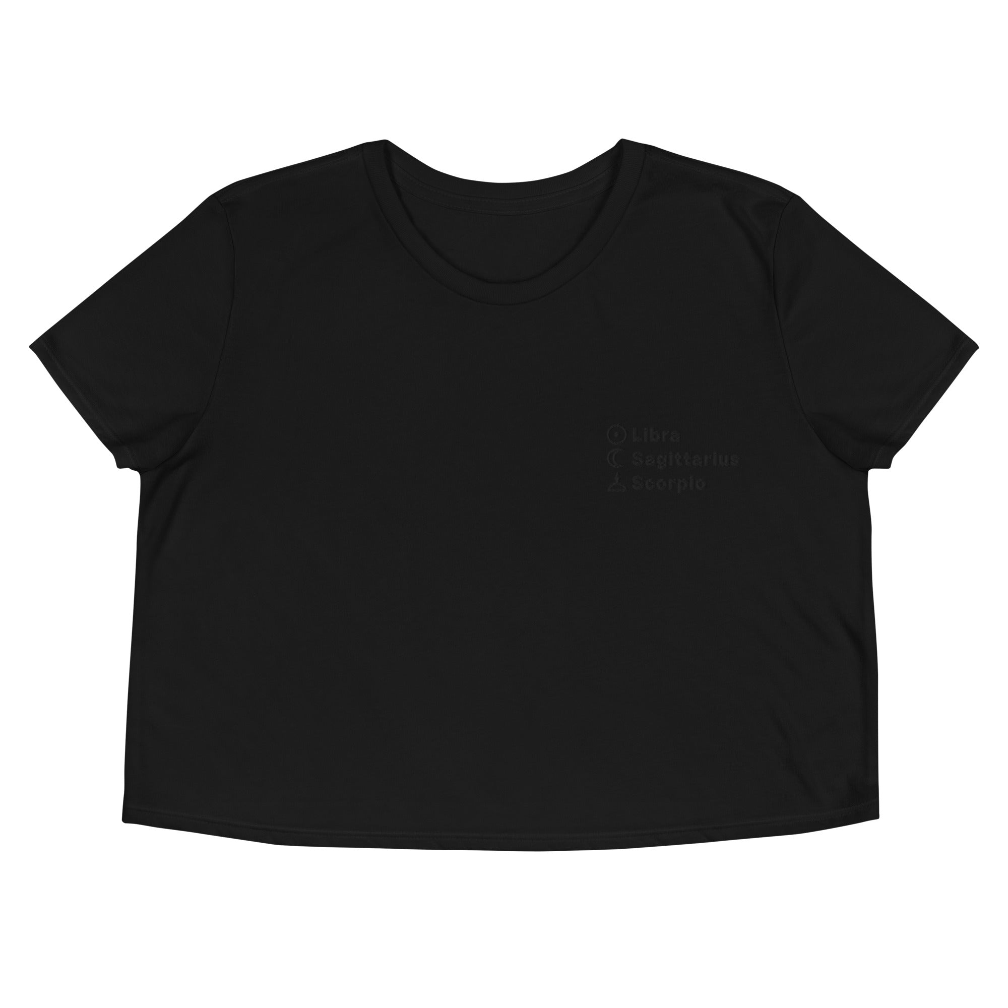 Top 3 Sun Moon Rising Embroidered Crop T