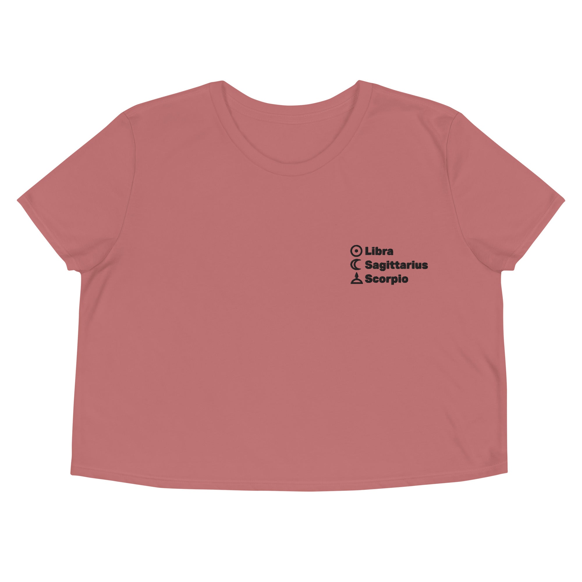 Top 3 Sun Moon Rising Embroidered Crop T