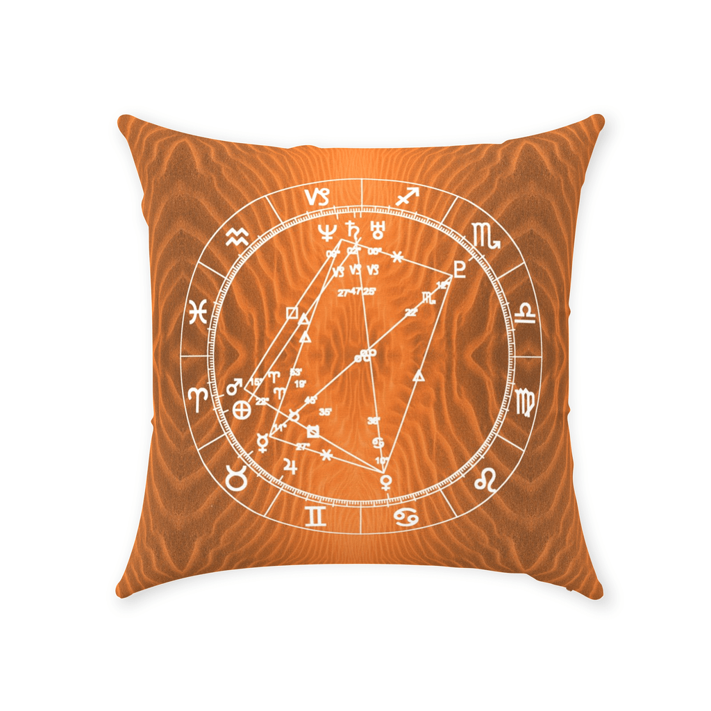 Birth Chart Throw Pillows in Open Sesame + Custom Astrology Book - Birthday Predictions Solar Return Report | Astrological birth chart analysis, cosmic clothing & home goods!