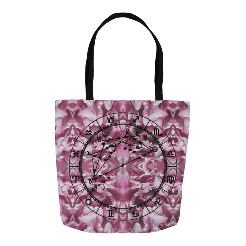Star Chart Tote Bag in Flower Power + Custom Astrology Book - Birthday Predictions Solar Return Report | Astrological birth chart analysis, cosmic clothing & home goods!