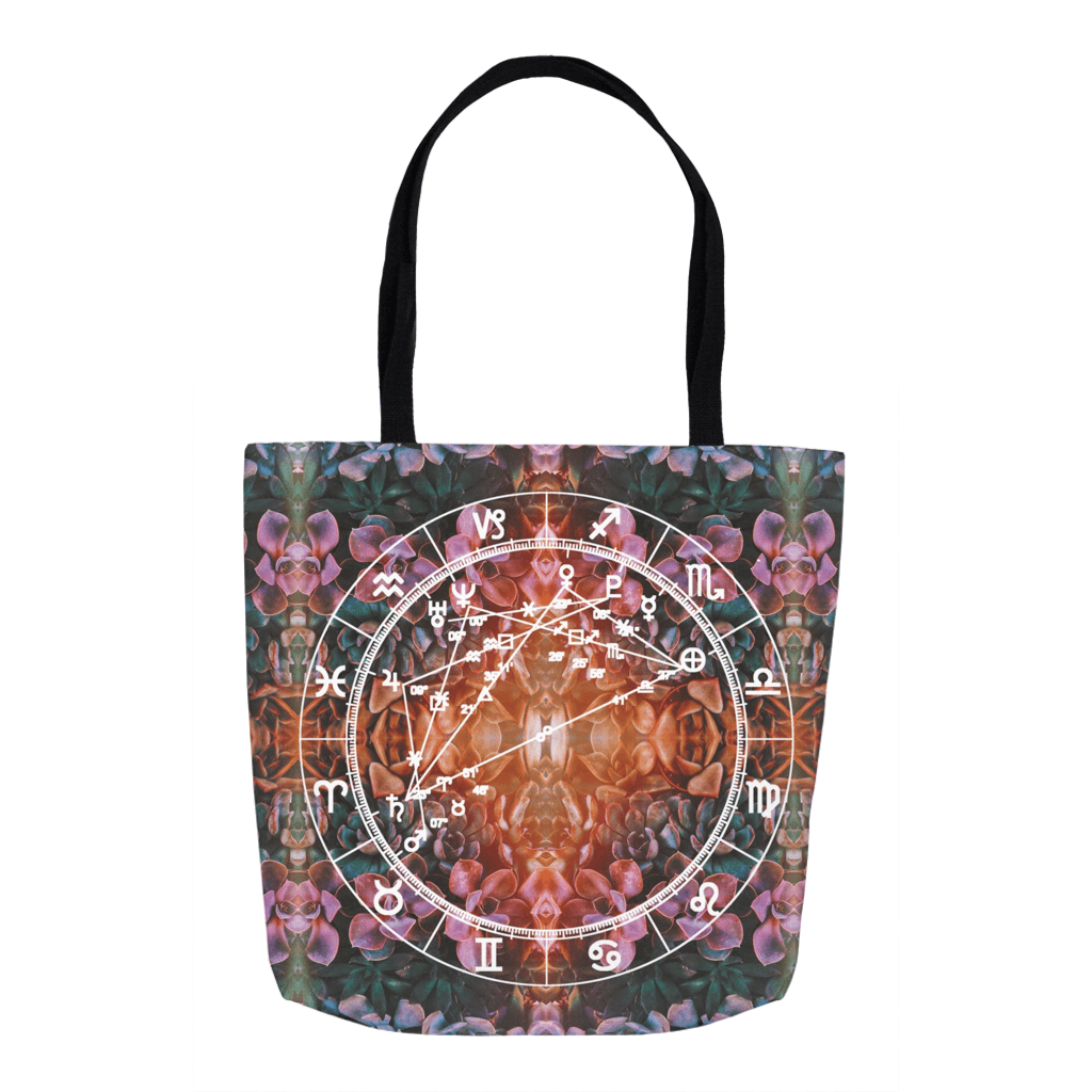 Star Chart Tote Bag in Golden Hour + Custom Astrology Book - Birthday Predictions Solar Return Report | Astrological birth chart analysis, cosmic clothing & home goods!