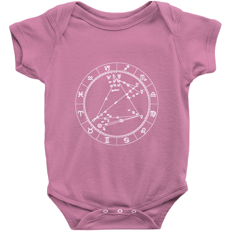 Star Seed Short Sleeve Infant Baby Onesie + Custom Astrology Book - Birthday Predictions Solar Return Report | Astrological birth chart analysis, cosmic clothing & home goods!