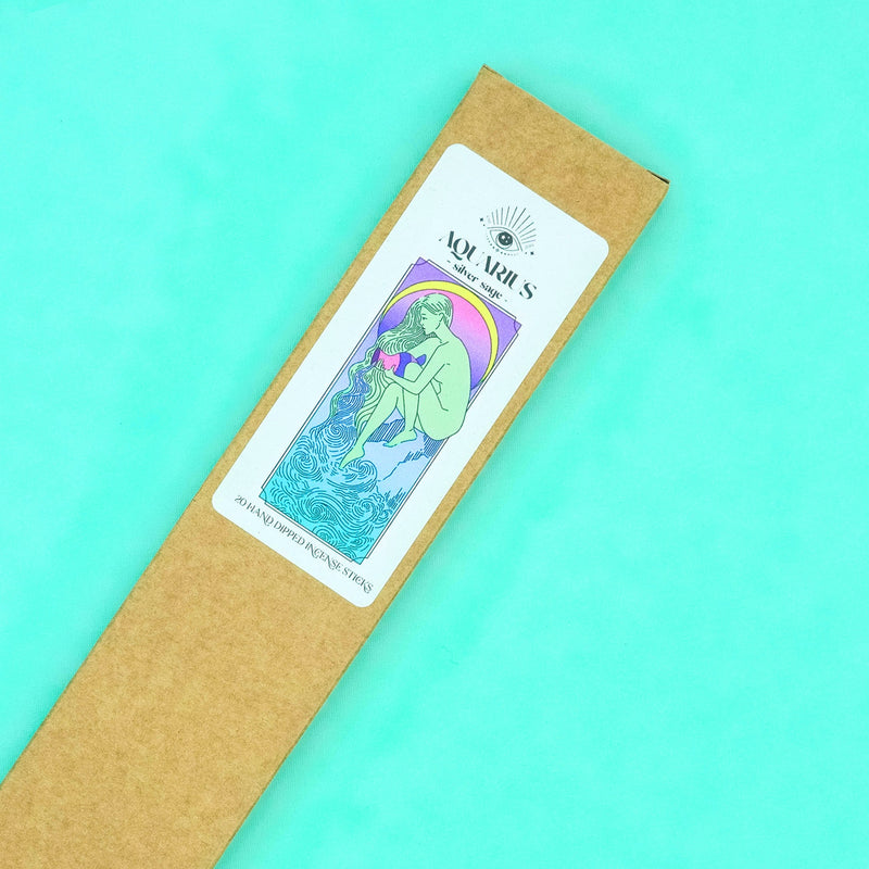 Hand Dipped Zodiac Sign Incense in Aquarius ★ Silver Sage
